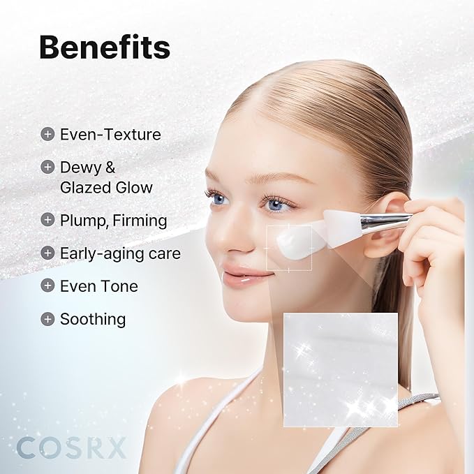 COSRX PDRN Exosome Skinplaning Glaze Mask for Face with Salmon DNA PDRN & Exosome, Overnight Wrapping Mask for Glass Skin, 1.69 fl. Oz, Korean Skin Care