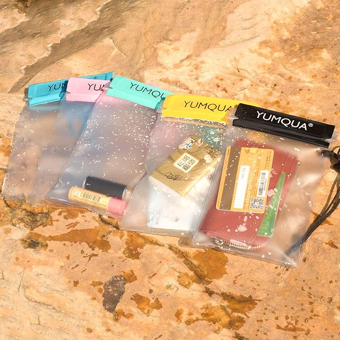 YUMQUA Clear Waterproof Bags, 3PACK Water Tight Cases Water Proof Pouch Small Dry Bags for Camera Mobile Phone Maps Pouch Kayak Military Boating Document Holder