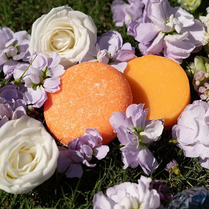 Shampoo & Conditioner Bar Set - Made with Organic Ingredients - Hydrating, Promotes Hair Growth, Anti-Frizz - All Hair Types - Paraben-Free & Cruelty-Free