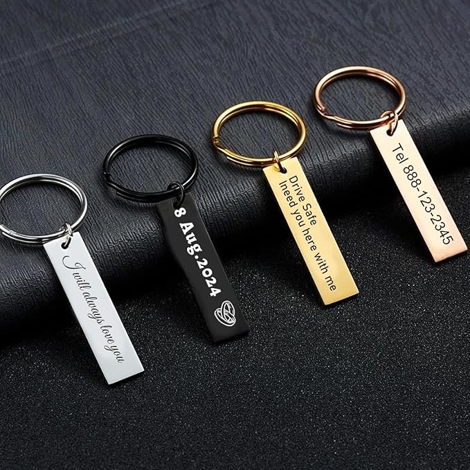 Custom Keychain Double Sided Personalized Picture Text Keychains Engraving Photo Key chains Gifts for Women Boyfriend