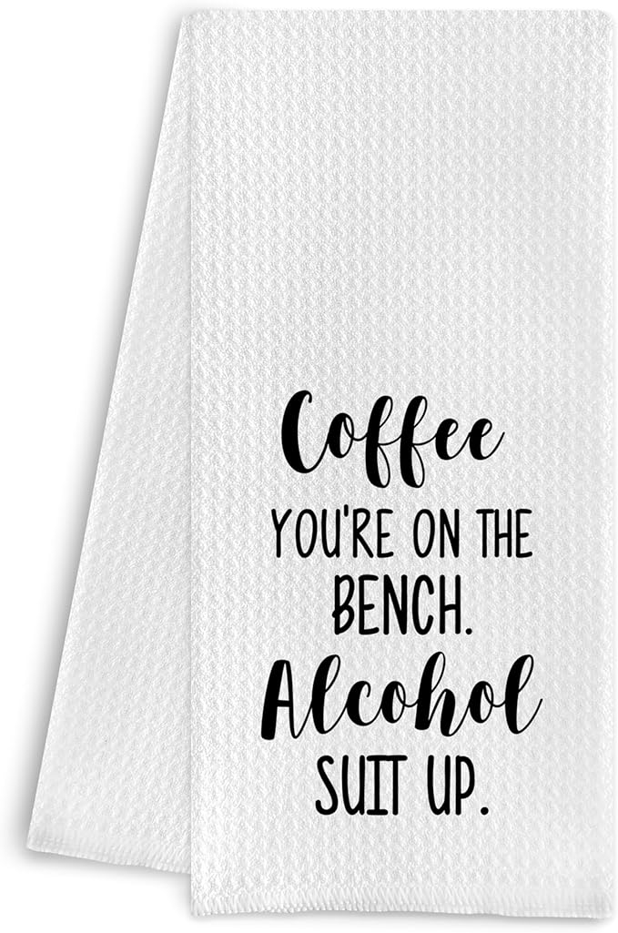 Coffee Kitchen Dish Towels - Sarcastic Coffee Bar Towels, 16 X 24 Inches (Chenille)