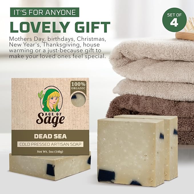 Natural Bar Soap for Women - Vegan Bath Soap Bars Gift Set - Handmade Cold Process Artisan Soap w/Essential Oil, All Moisturizing Wash Soaps, Fragrant Eucalyptus Aloe Scent (4 Pack)