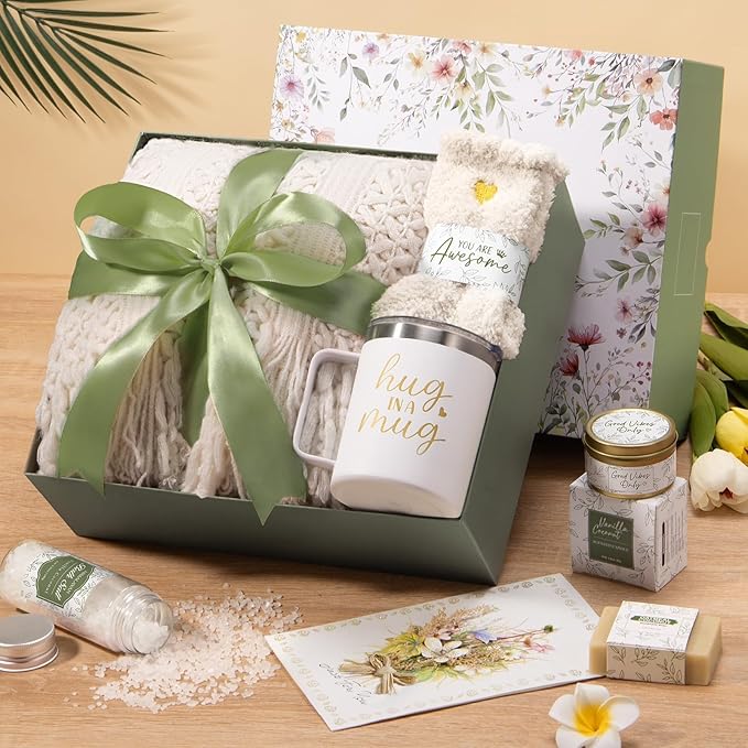 Self Care Gifts for Women Get Well Soon Gifts, Birthday Gifts for Women Care Package, Sympathy Gift Baskets Spa Gifts Set, Thinking of You Christmas Inspirational Gifts for Mom Her Friend Sister Wife