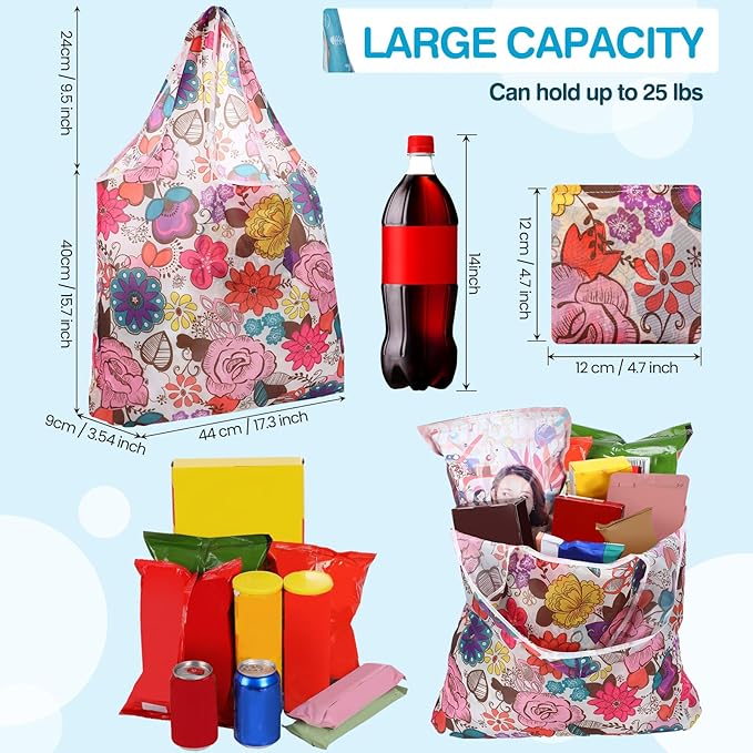 Paterr 50 Pack Reusable Grocery Bags Foldable Shopping Bags Bulk Washable Grocery Tote with Carry Pouch for Groceries