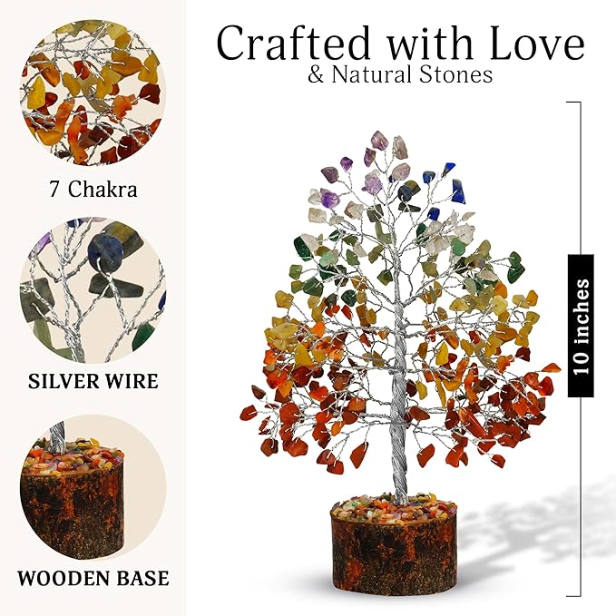 FASHIONZAADI Seven Chakra Crystal Tree Birthday Gifts for Women, Healing Crystal Tree of Life Sister Gifts Room & Home Decor Gift for Mom Her Positive Energy New Home House Warming Gift Women Unique