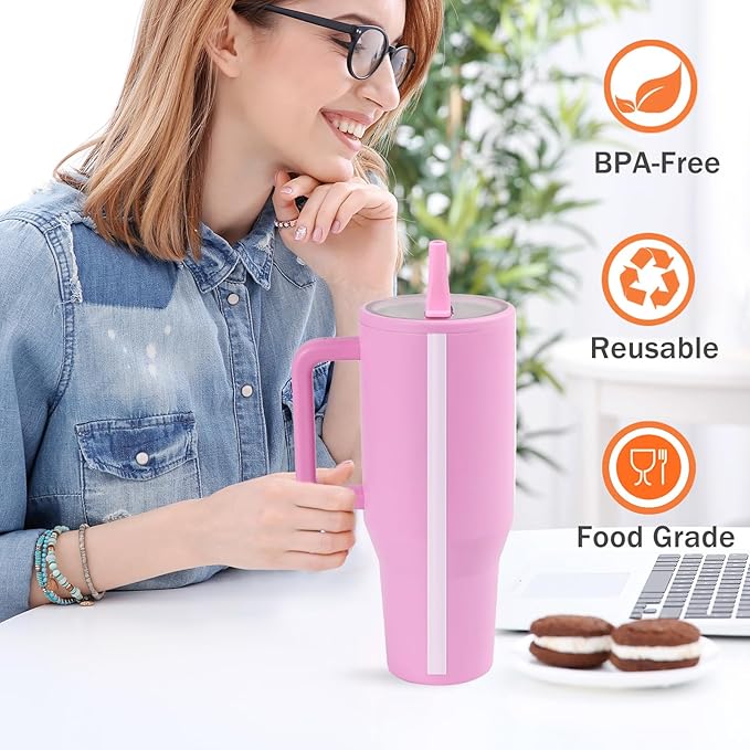Replacement Straws for HydroJug Traveler Tumbler 40 oz, 6 Pack Plastic Reusable Straws with 2 Straw Cleaner Brushes for HydroJug Accessories