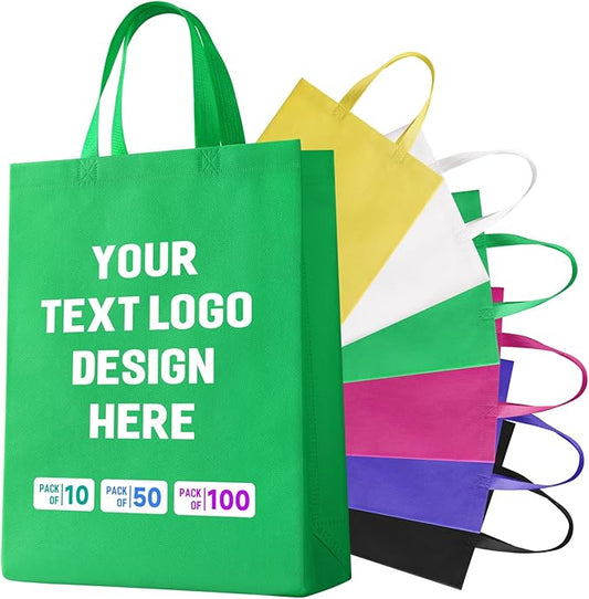 Custom Tote Bags with Your Logo, Personalized Reusable Shopping Bags for Shopping Business