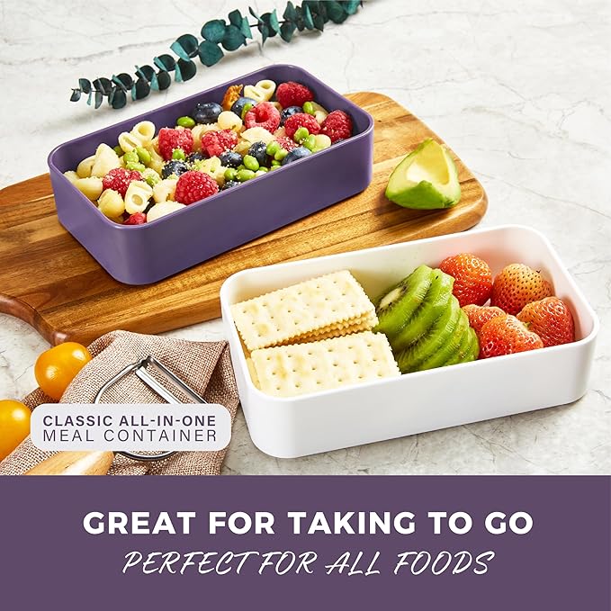 Responsible Products Leak Resistant Bento Box with Tableware for Adult - Teens, Insulated Lunch Box for Women - Men - Girls - Boys, BPA Free, Dishwasher Safe, Microwave Safe, Freezer Safe, 46 oz