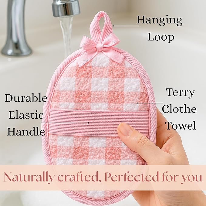 Natural Loofah Exfoliating Body Scrubber for Women Made with Natural Egyptian Loofa Sponge, Bath Shower Luffa lufa for face and Body. exfoliator Scrub Pads