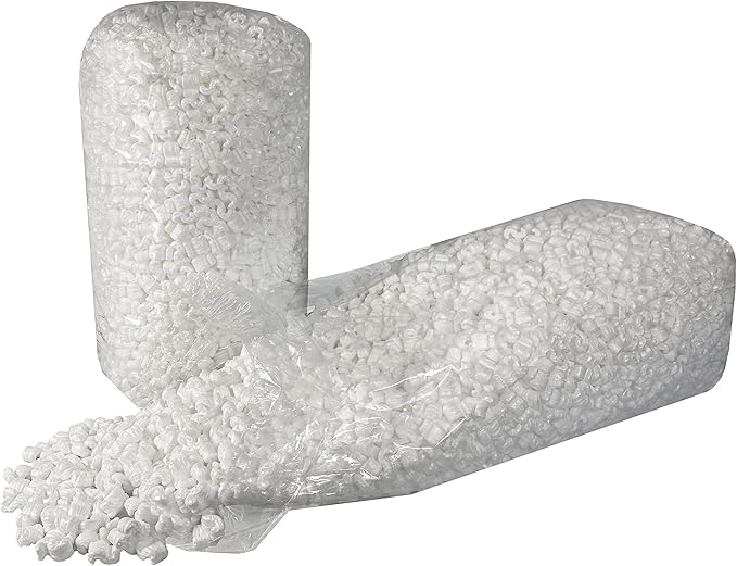 White Packing Peanuts, 7 Cu Ft, Void Filling Regular Packing Peanuts, S Shaped Cushion For Shipping, Moving & Storage, Protect Fragile Items