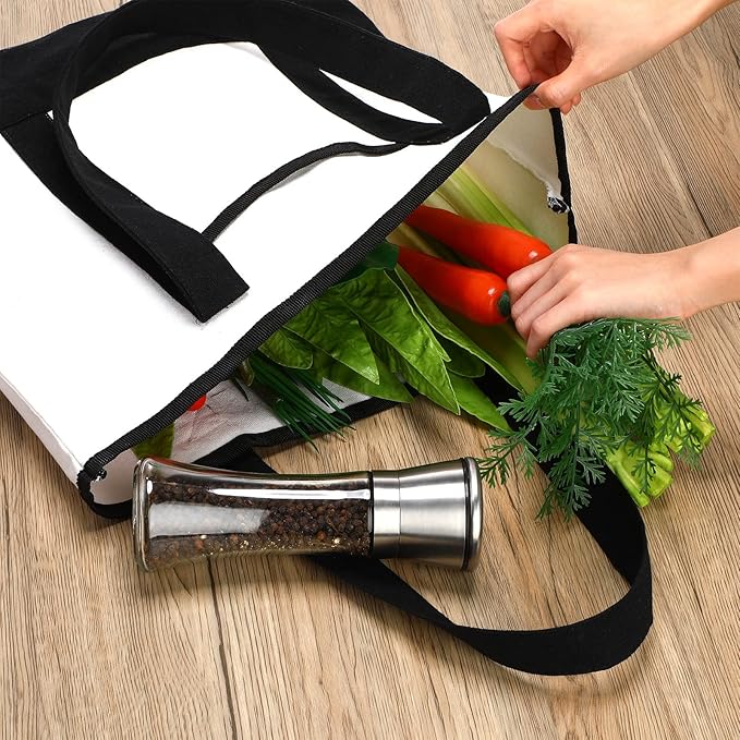 Reginary 16 Pcs Canvas Tote Bags Bulk with Outer Pocket 18 Inch Reusable Shopping Grocery Blank Tote Bag for Women Mother DIY