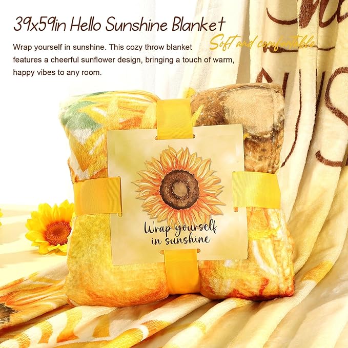 Sunflower Birthday Gifts for Women Self Care Gift - Sending Sunshine Get Well Soon Gifts Sympathy Gift Basket for Women New Mom Care Package, Christmas Gifts Relaxation Gifts for Mom Her Coworkers