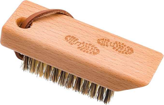 Redecker Natural Tampico Fiber Hiking Shoe Brush, Multi-Purpose Boot Scraper, Oiled Beechwood Handle, 4-Inch Travel Size, Made in Germany
