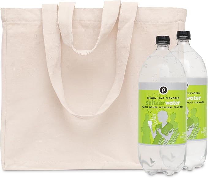 Heavy Duty Grocery Tote Bag - Extremely Sturdy Extra Large Canvas Grocery Bag with Double Handles and Real Pockets - Premium Quality, Reusable, Washable and Foldable Cotton Cloth Grocery Bag (1 Bag)