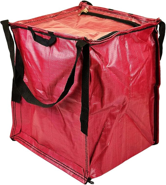 DURASACK Heavy Duty Storage Tote Bag with Zipper Top 22-Gallon Rugged Woven Polypropylene Moving Bag, Reusable Self-Standing Design, Holds up to 500 Pounds, Single, Red