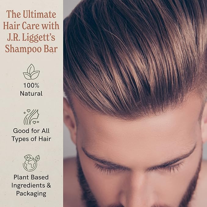 J·R·LIGGETT'S Shampoo Bar - Tea Tree, Jojoba & Peppermint, Coconut & Argan Oils - All Natural Solid Shampoo Bar, Sulfate-Free, Gmo-Free, Nourish Hair with Antioxidants and Vitamins, 3.5 Oz - 3 Pack