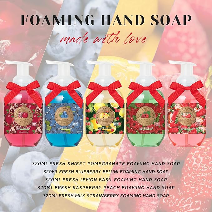 Foaming Hand Soap with Epsom Salt Collection 10.8 Fl Oz Each (5-Pack) Deep Moisture Gift Set with Shea Butter & Essential Oil Skin Cleanser Set Moisturizing Gift Sets for Christmas, Birthday Gift