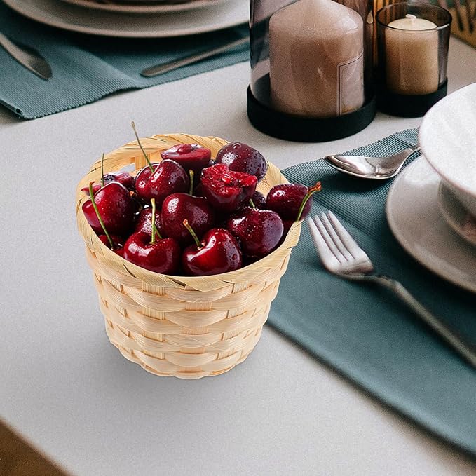 BESPORTBLE 12Pcs Small Wooden Woven Storage Baskets for Desktop Sundries Household Organization Natural Handcrafted Basket