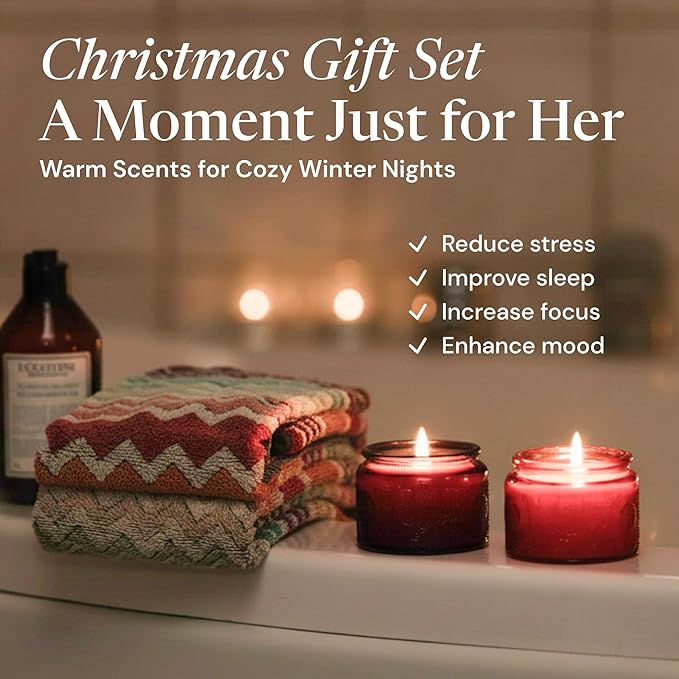 Aromatherapy Candle Set, 6-Piece Multicolor – Stress-Relief Scented Candles for Women, Spa Votives for Bath, Relaxation & Holiday Gift Christmas