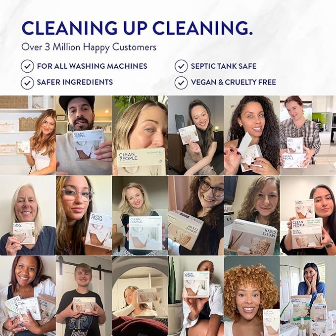 The Clean People Laundry Detergent Pods - Recyclable Packaging, Hypoallergenic, Stain Fighting - Ultra Concentrated, Laundry Soap -Baby (Unscented), 192 Pack