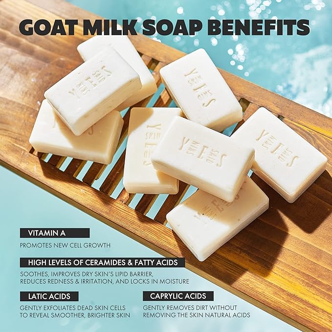 Goat Milk Soap Bars - Set of 8 Pieces | Made in Greece | All Natural, Organic, Goats Milk Soap Bars - Nourishing, Ideal for Sensitive Skin - Perfect for Kids, Men, and Women of All Ages