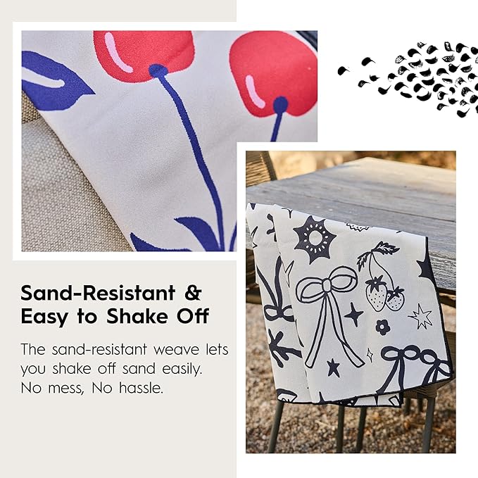 GEOMETRY Micro-Loop Beach Towel – Spring & Summer Collection – Quick-Dry, Sand-Resistant, Ultra-Absorbent Compact Towel for Beach & Travel (Abstract Life)