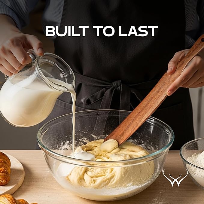 Spurtle for Sourdough Starter for Baking Tools, 11" Wooden Spurtle for Deep Jar & Dough Whisk- Sourdough Spurtle, Sourdough wooden spatula, wooden spatula for cooking, sourdough bread baking supplies