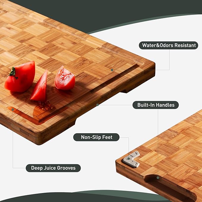 Bamboo Cutting Boards Non Toxic Wood Wooden Cutting Board for Kitchen Non Slip Christmas Xmas Birthday Law Step Stepmom Stepmother Have Everything Good Unique Useful Present