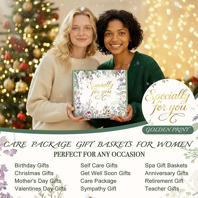 Christmas Birthday Gifts for Women Spa Care Package, Get Well Soon Gifts for Women, Self Care Gift Baskets, Thinking of You Sympathy Gift Box for Mom, Her, Friend, Sister, Wife