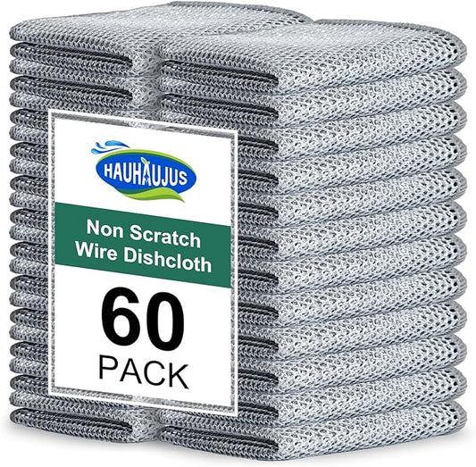 Non Scratch Wire Dishcloth, 60 Pack