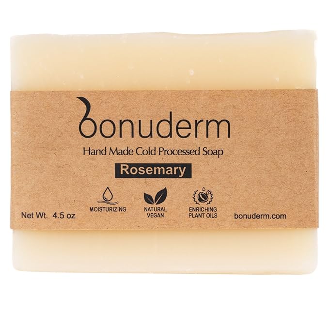 All Natural Rosemary Soap – Natural Soap for Women and Men for Body, Face, and Hands | Handmade Bath Soaps | Coconut & Almond Oils with Shea Butter