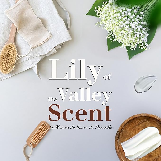 Hand & Body Soap Bars Trio - Lily of the Valley Moisturizing French Soap with Organic Shea Butter - Rich Creamy Lather - 97% Natural Ingredients - Solid Bath Cleanser Made in Provence - 3x4.4 oz