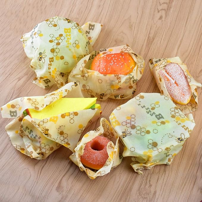 Reusable Beeswax Wraps 13 x 39 Inch Beeswax Wraps for Food Eco-Friendly Sustainable Food Storage Wraps for Sandwich, Cheese, Fruit, Bread, Snacks