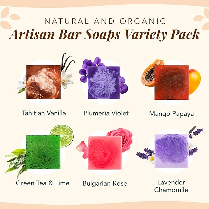 Saavy Naturals Artisan Soap Pack (6 Square Pack)