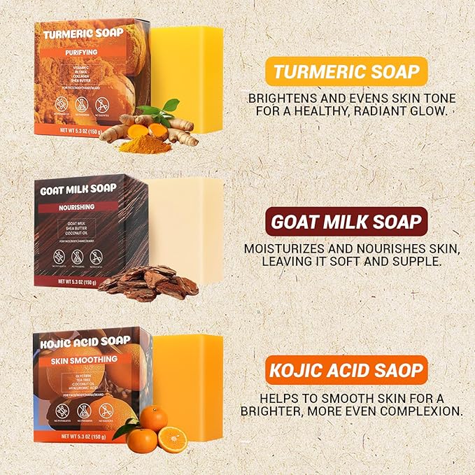 Rinse & Robust Mens Bar Soap Gift Set, 6Pcs Natural Handmade Cold Process Soap Bar with Premium Essential Oils, Cleansing Bar Soap for Men, All Skin Types | 6 Scents | 5.3 oz Each