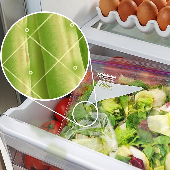 Ziploc Food Storage Produce Bags, Seal Top to Keep and Control Moisture, 50 Bags Total