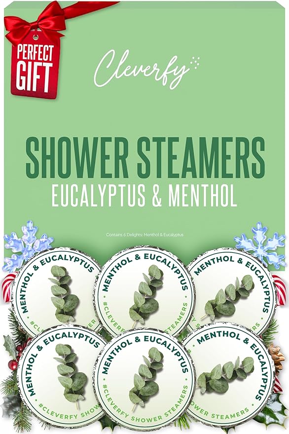 Cleverfy Shower Steamers Aromatherapy – Stocking Stuffers for Teen Girls, Women and Wife – Christmas Gifts for Teens and Women – White Elephant Gifts for Adults – 6 Tablets