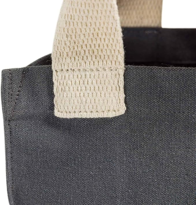 Recycled Canvas Book Bag with Full Gusset – 6 Pcs Eco-Friendly Reusable Tote Bags with Shoulder Straps, Bulk