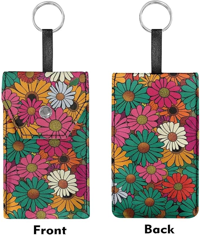 Portable Tissues Purse, Hanging Rope Tissue Bag Hippie Flower Reusable Paper Holder for Travel Outgoing Daily