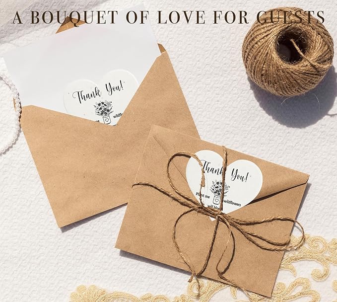 Plantable Seed Paper Hearts 100 Pcs | Handmade Seed Paper Embedded with Wildflower Seeds | Party Favors for Baby Shower | Wedding Favors for Guests | Small Business Thank You Cards