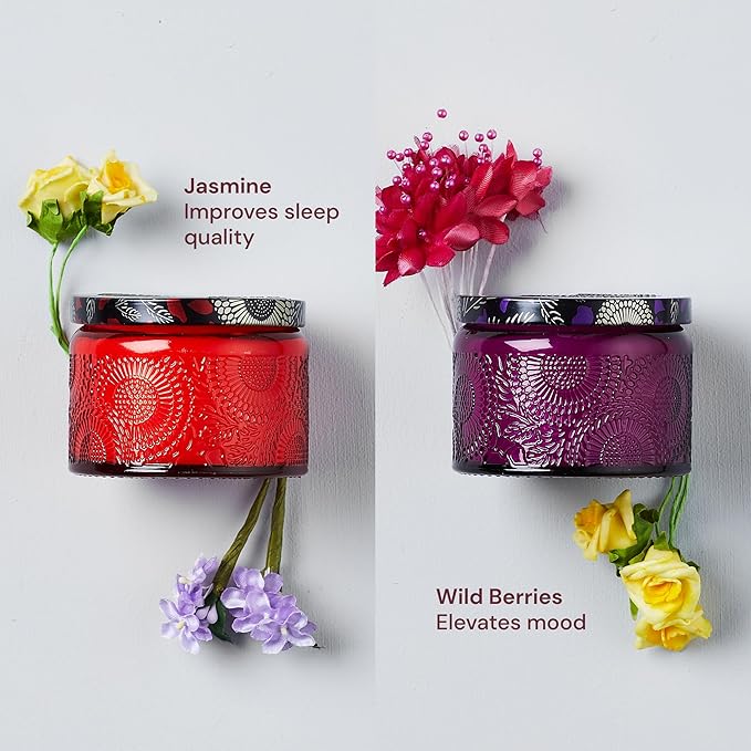 Scented Candle Set - 4-Pack, Purple Box - Aromatherapy Scents for Birthday Gifts for Mom - Over 160-Hour Burn Time for Mom Birthday Candles, Relaxation & Holiday Gift Christmas