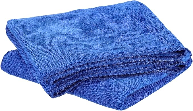HARFINGTON 2 Pack Microfiber Cleaning Cloth, 24" x 12" Multi-Functional Cleaning Towels Reusable Absorbent Rags for Car Wash Kitchen Household Window Clean, Sapphire Blue