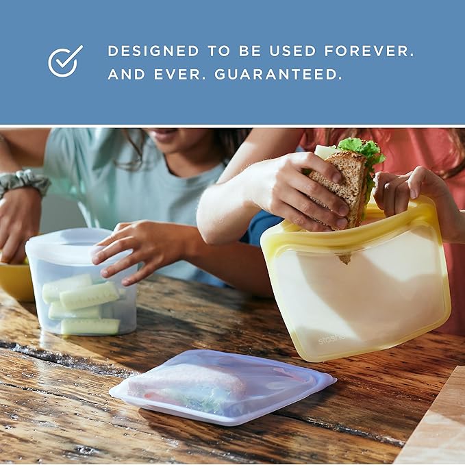 Stasher Premium Silicone Reusable Food Storage Snack Bag, Deep Ocean, Microwave, Sous Vide, Dishwasher, Oven and Freezer Safe, BPA Free, Leak-free, Eco-friendly, 12 Oz