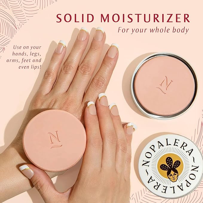 Nopalera Jasmine Lotion Bar, Solid Plant-Based Body Moisturizer with Nopal Cactus Oil, Clean Vegan Formula, Pink, 2.2 oz, As Seen on Shark Tank