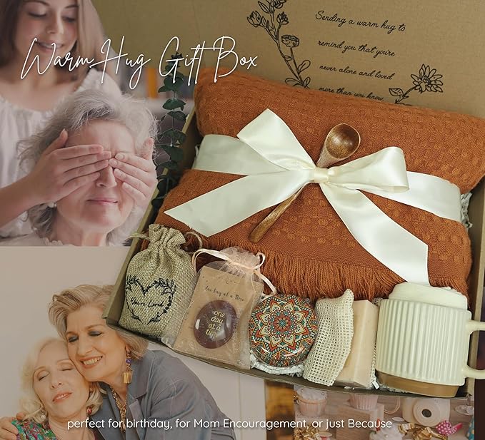 Get Well Soon Gift Baskets for Women - Self Care Package - After Surgery, Sympathy Gifts, Thinking of You/Grief/Bereavement/Miscarriage Gifts for Women(Burnt Orange)