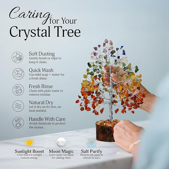 FASHIONZAADI Seven Chakra Crystal Tree Birthday Gifts for Women, Healing Crystal Tree of Life Sister Gifts Room & Home Decor Gift for Mom Her Positive Energy New Home House Warming Gift Women Unique