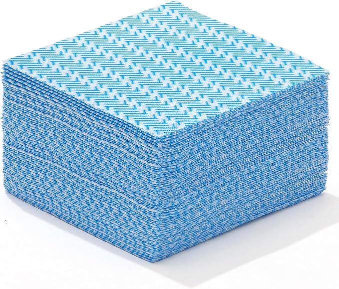 SUZZYVINE Handi Wipes Reusable Cloths Disposable Cleaning Cloths Dish Towels Reusable Paper Towels, Absorbent Dry Fast, Pack of 40 Count, Blue