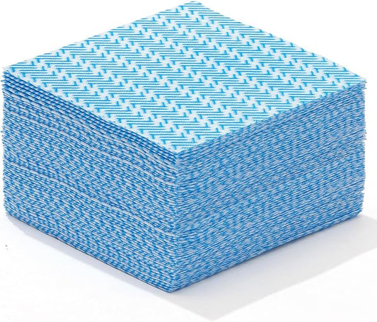 SUZZYVINE Handi Wipes Reusable Cloths Disposable Cleaning Cloths Dish Towels Reusable Paper Towels, Absorbent Dry Fast, Pack of 40 Count, Blue