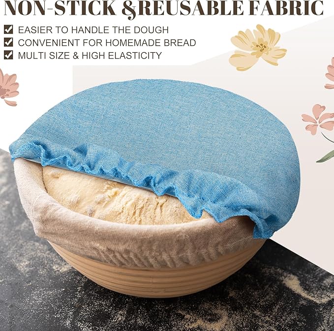 10 Pack Cloth Bowl Covers for Bread Rising - 5 Size Stretch Elastic Food Storage Container Lids - Reusable Cotton Fabric Covers for Food, Fruits, Leftovers (Vintage)