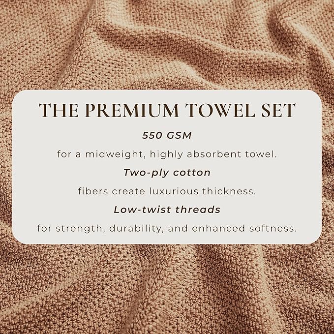 Great Bay Home Orange Bath Towel Set – 100% Cotton 6-Piece Set, Absorbent & Quick-Drying, Soft & Durable
